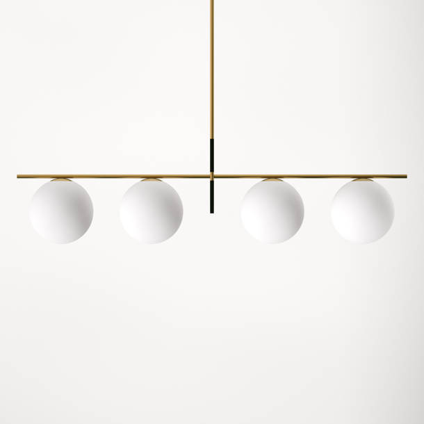 Drake 4 Light Glass Steel Dimmable Pendant & Reviews AllModern